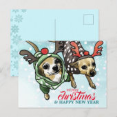 Chihuahua Mix gepersonaliseerd voor Kerstmis Feestdagenkaart (Voorkant / Achterkant)
