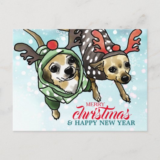 Chihuahua Mix gepersonaliseerd voor Kerstmis Feestdagenkaart (Voorkant)