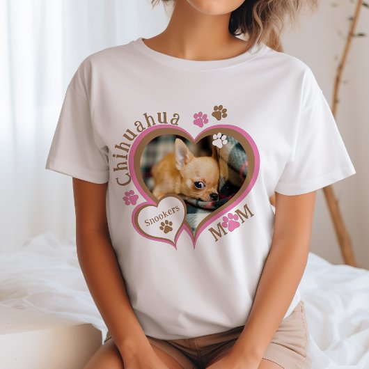 Chihuahua Moeder Aangepaste Foto Gepersonaliseerde T-shirt