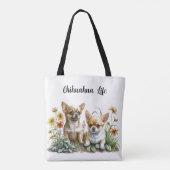 Chihuahua Moeder Boodschappentas Tote Bag (Achterkant)