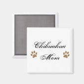 Chihuahua Moeder Script w / Pawprints Magneet (Voorkant / Achterkant)