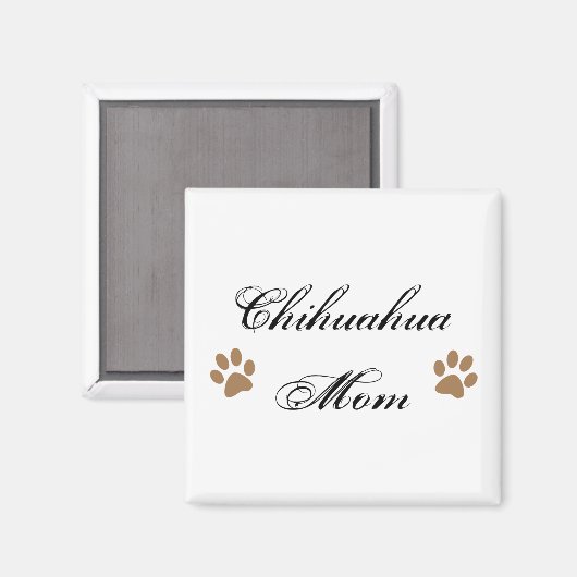 Chihuahua Moeder Script w / Pawprints Magneet (Voorkant / Achterkant)