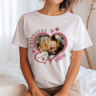 Chihuahua Mom Custom Foto Gepersonaliseerde Honden T-shirt