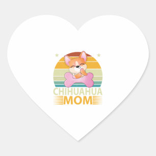 Chihuahua Mom Hondenliefhebbers Moederdag Hart Sticker