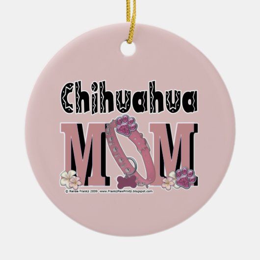 Chihuahua MOM Keramisch Ornament (Voorkant)