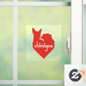 Chihuahua Mom Love Hart Chimigos Logo Auto Raamsticker (Huis)