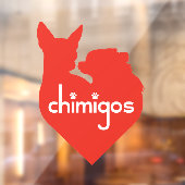 Chihuahua Mom Love Hart Chimigos Logo Auto Raamsticker (Vel 2)