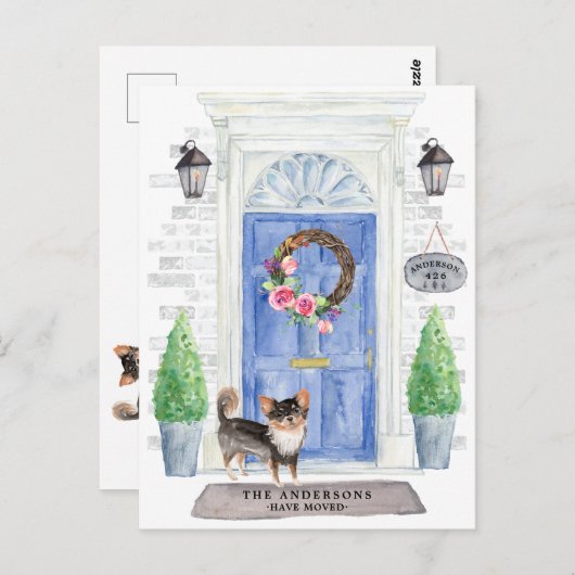 Chihuahua Moving Announcement Briefkaart (Voorkant / Achterkant)