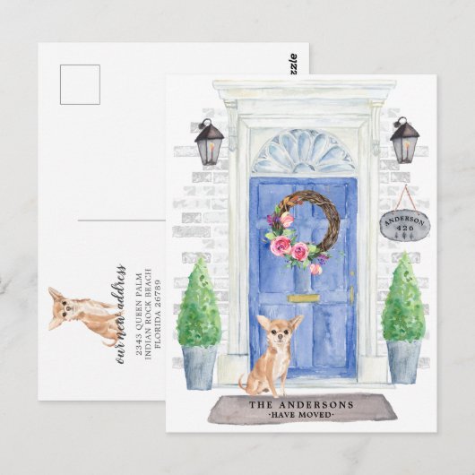 Chihuahua Moving Announcement Briefkaart (Voorkant / Achterkant)