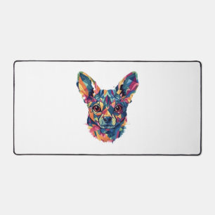 Chihuahua mozaïek geometrische kunst hond bureaumat