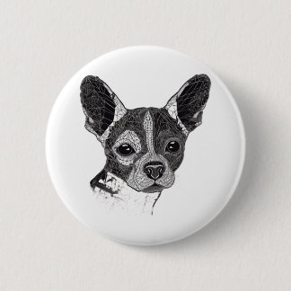 Chihuahua mozaïek geometrische kunst hond ronde button 5,7 cm
