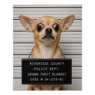 Chihuahua Mugshot: Grote Diefstal van Deken Perfect Poster