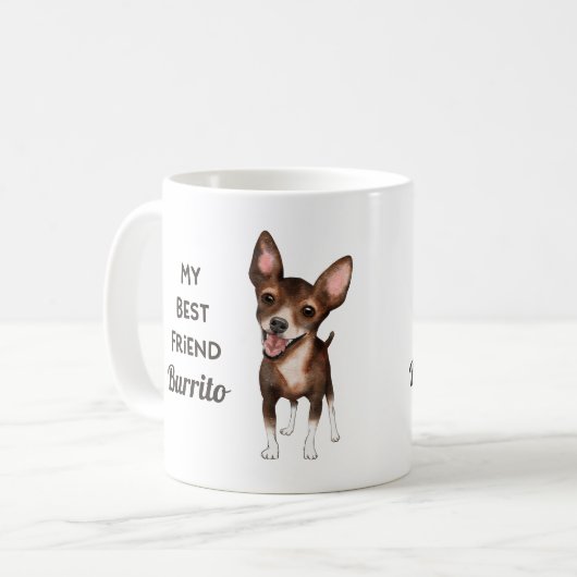 Chihuahua My Best Friend Custom Name Koffiemok (Voorkant links)