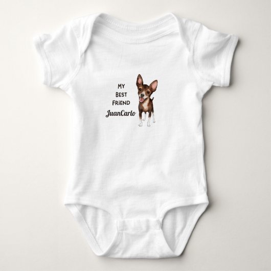 Chihuahua My Best Friend Custom Name Romper (Voorkant)