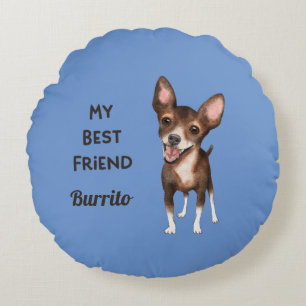 Chihuahua My Best Friend Custom Name Rond Kussen