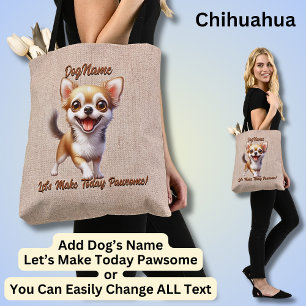 Chihuahua - Naam hond toevoegen, tekst wijzigen Tote Bag