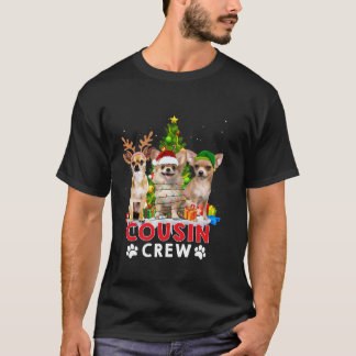 Chihuahua neef Crew Christmas Tree Lights Xmas D T-shirt