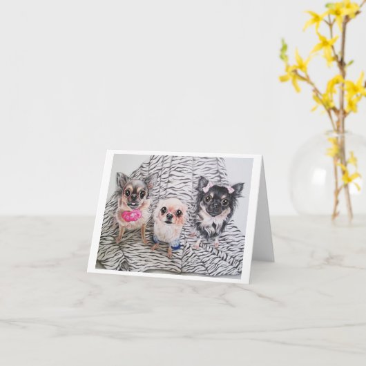 Chihuahua Notecards Kaart (Gele Bloem)