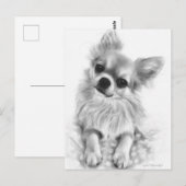 Chihuahua On Polka Dot Blanket Hand Painted Briefkaart (Voorkant / Achterkant)