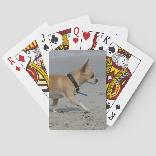 Chihuahua op Beach Pokerkaarten (Achterkant)