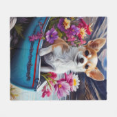Chihuahua op een peddel: Een Schilderachtig avontu Fleece Deken (Voorkant (Horizontaal))