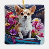 Chihuahua op een peddel: Een Schilderachtig avontu Keramisch Ornament (Voorkant)