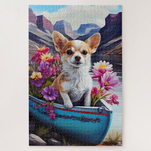 Chihuahua op een peddel: Een Schilderachtig avontu Legpuzzel (Verticaal)