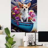 Chihuahua op een peddel: Een Schilderachtig avontu Poster (Thuiskantoor)