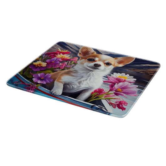 Chihuahua op een peddel: Een Schilderachtig avontu Snijplank (Hoek)