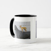 Chihuahua op Great Dane's rug Mok (Voorkant links)