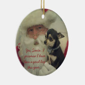 Chihuahua op Santa's Lap Keramisch Ornament (Rechts)
