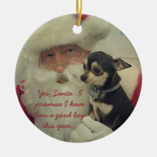 Chihuahua op Santa's Lap Keramisch Ornament