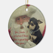 Chihuahua op Santa's Lap Keramisch Ornament (Links)