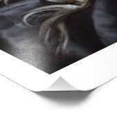 Chihuahua op zwarte zijde foto afdruk (Hoek)