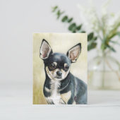 Chihuahua Original Art Briefkaart (Staand voorkant)