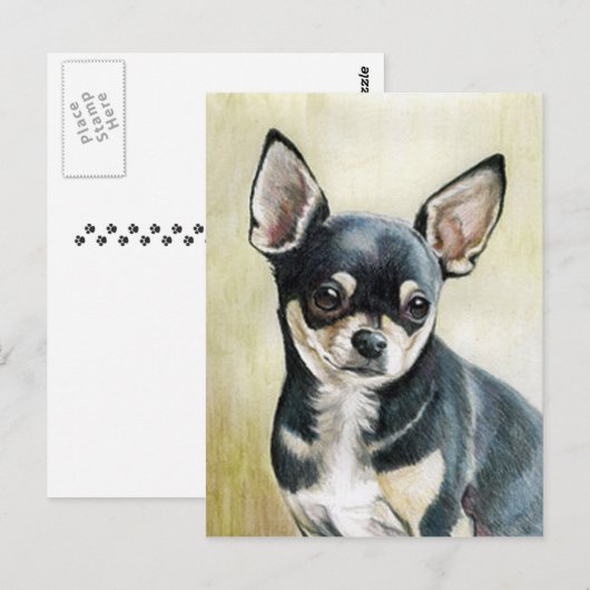 Chihuahua Original Art Briefkaart (Voorkant / Achterkant)