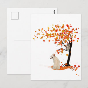 Chihuahua Owl en Herfst Tree Chihuahua Lover Autum Briefkaart