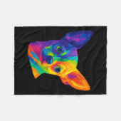 Chihuahua P Art Rtrait For Dog Owners  Fleece Deken (Voorkant (Horizontaal))