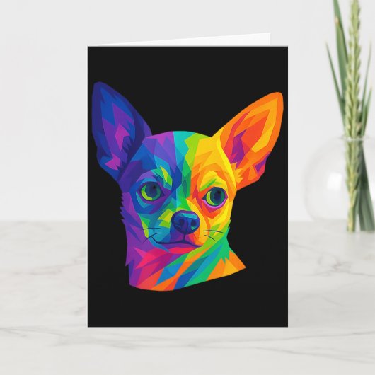 Chihuahua P Art Rtrait For Dog Owners Kaart (Voorkant)