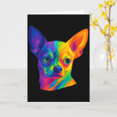 Chihuahua P Art Rtrait For Dog Owners Kaart (Gele Bloem)