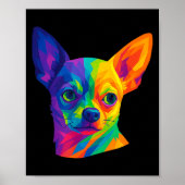 Chihuahua P Art Rtrait For Dog Owners  Poster (Voorkant)