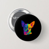 Chihuahua P Art Rtrait For Dog Owners Ronde Button 5,7 Cm (Voorkant /achterkant)