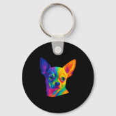 Chihuahua P Art Rtrait For Dog Owners  Sleutelhanger (Voorkant)