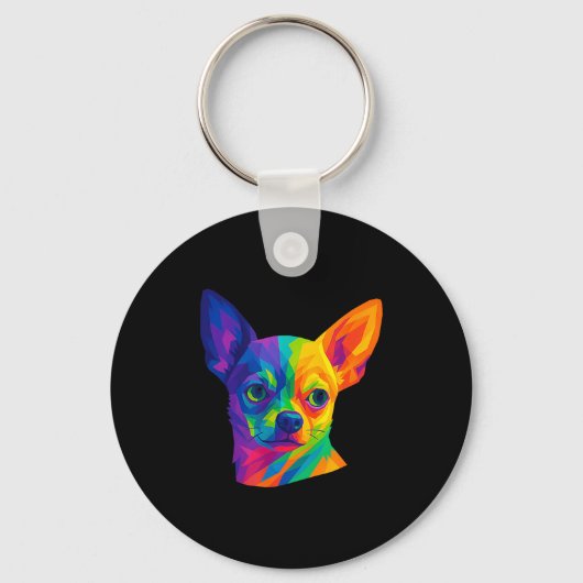 Chihuahua P Art Rtrait For Dog Owners  Sleutelhanger (Voorkant)
