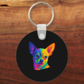 Chihuahua P Art Rtrait For Dog Owners  Sleutelhanger (Voorkant)