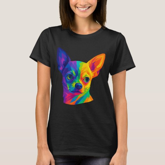 Chihuahua P Art Rtrait For Dog Owners T-shirt (Voorkant)