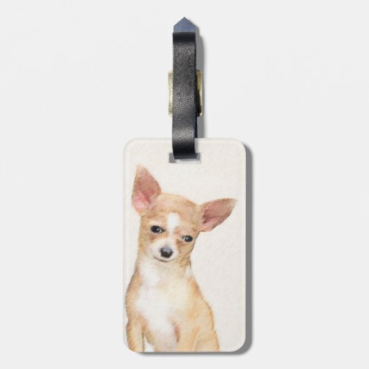 Chihuahua Painting - Cute Original Dog Art Bagagelabel (Achterkant verticaal)