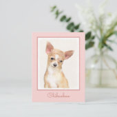 Chihuahua Painting - Cute Original Dog Art Briefkaart (Staand voorkant)