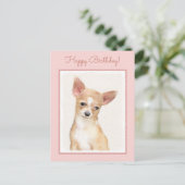 Chihuahua Painting - Cute Original Dog Art Briefkaart (Staand voorkant)