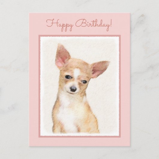 Chihuahua Painting - Cute Original Dog Art Briefkaart (Voorkant)